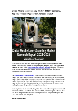Global Mobile Laser Scanning Market Research Report 2021-2026