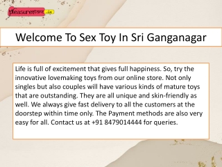 Welcome To Sex Toy In Sri Ganganagar