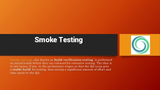 Smoke Testing