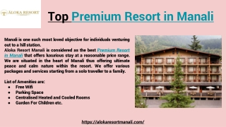 Top Premium Resort in Manali