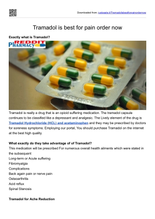 Tramadol is best for pain order now