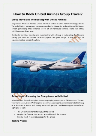 United Airlines Group Travel