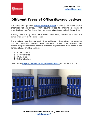 Different Types of Office Storage Lockers