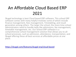 An Affordable Cloud Based ERP 2021
