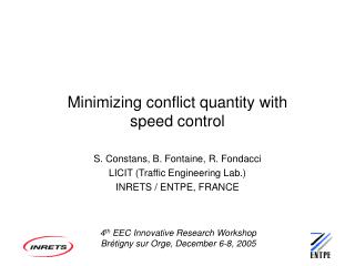 Minimizing conflict quantity with speed control