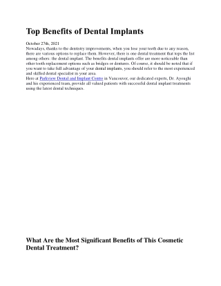 Top Benefits of Dental Implants