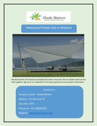 waterproof shade sails