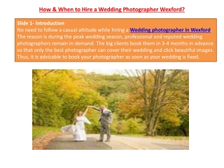 How & When to Hire a Wedding Photographer Wexford?