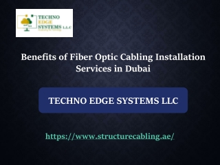 Benefits of Fiber Optic Cabling Installation Services in Dubai