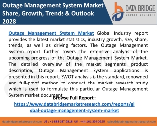 Outage Management System Market Size, Industry Trends Analysis, Growth, Revenue
