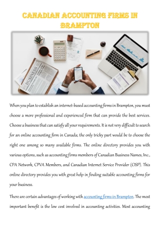 Canadian Accounting Firms in Brampton