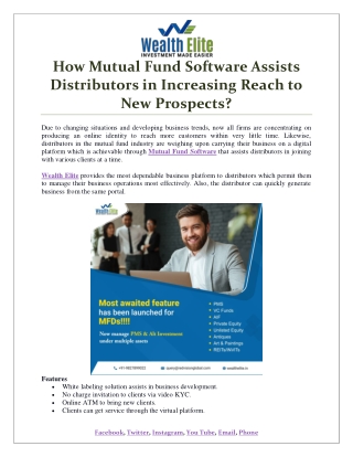 How Mutual Fund Software Assists Distributors in Increasing Reach to New Prospects
