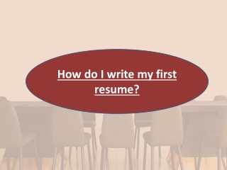 How do I write my first resume