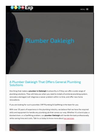 Plumber Oakleigh