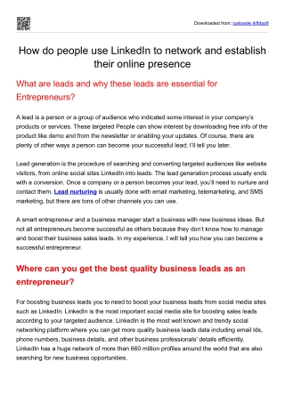 How Entrepreneurs Successfully Find And Get Leads From LinkedIn
