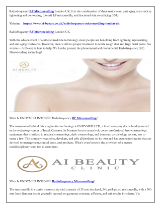 Radiofrequency microneedling