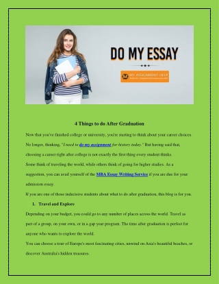 4 Things to do After Graduation