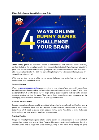 4 Ways Online Rummy Games Challenge Your Brain-converted