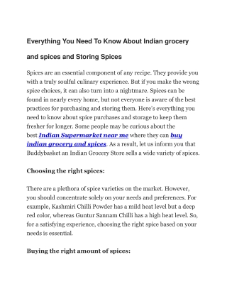 Everything You Need To Know About Indian grocery and spices and Storing Spices