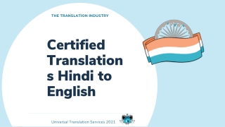 Certified Translations Hindi to English