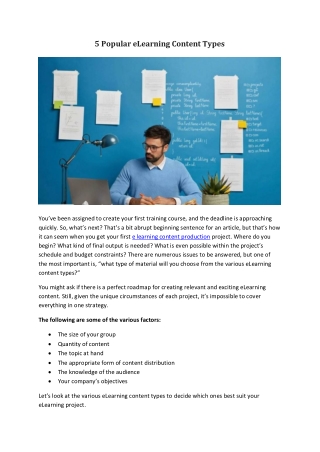 5 Popular eLearning Content Types