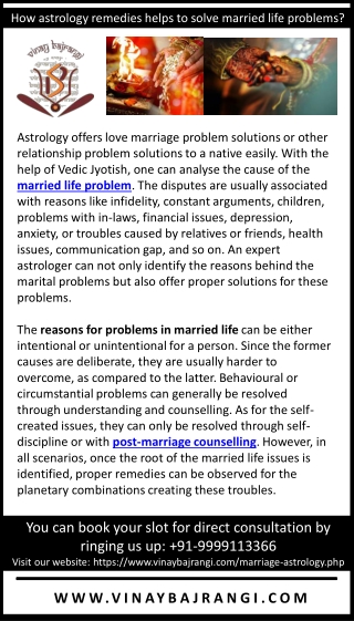 How astrology remedies helps to solve married life problems
