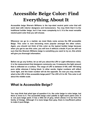 Accessible Beige Color: Find Everything About It