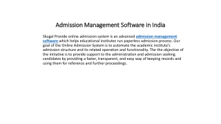 Admission Management Software in India