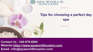 Tips for choosing a perfect day spa