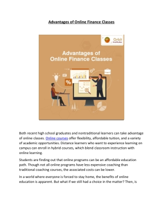 Advantages of Online Finance Classes- Orbit Institutes-converted