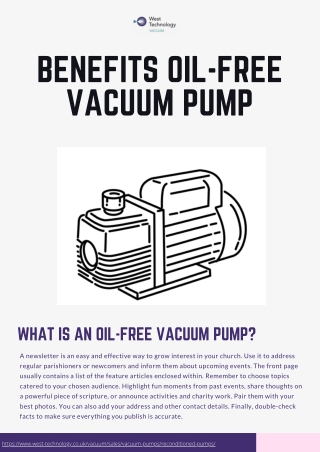 5 Benefits Oil-free vacuum pump