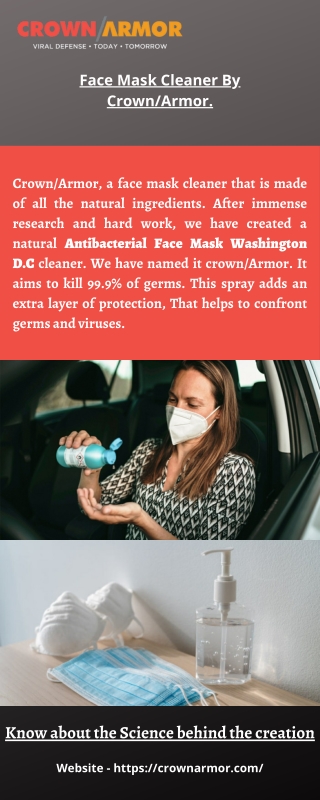 For Natural Face Mask Cleaner, Choose Crown Armor.