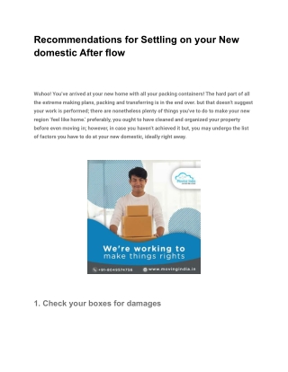 _Recommendations for Settling on your New domestic After flow