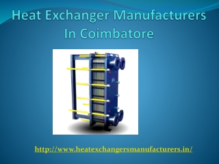 Best Heat Exchanger Manufacturers In Coimbatore