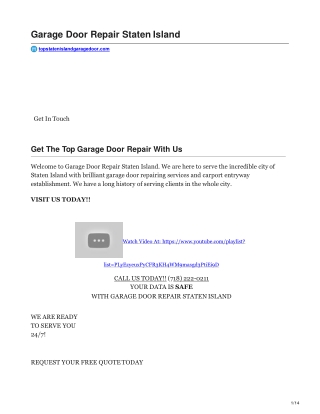 Garage Door Repair Staten Island