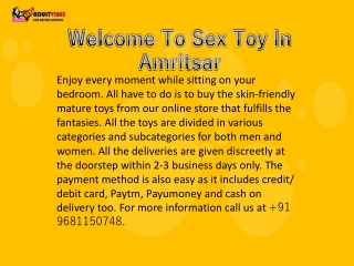 Welcome To Sex Toy In Amritsar