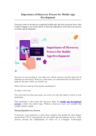 Importance of Discovery Process for Mobile App Development
