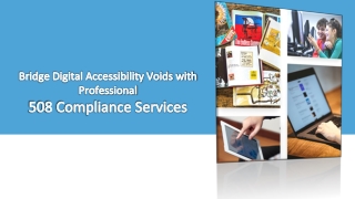 Bridge Digital Accessibility Voids with Professional 508 Compliance Services