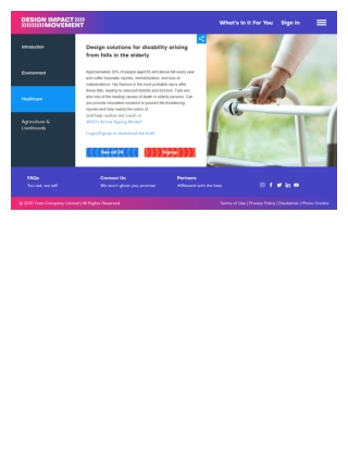 Design solutions for disability arising from falls in the elderly