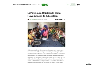 Let’s Ensure Children In India Have Access To Education