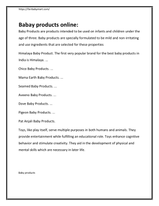 baby products online