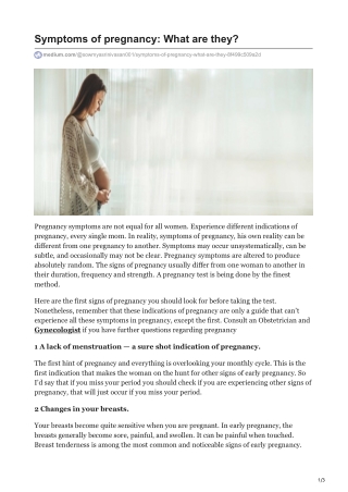 Symptoms of pregnancy - What are they?