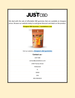 Cheapest CBD Gummies | Justcbdstore.com