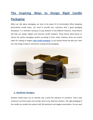 The Inspiring Ways to Design Rigid Candle Packaging