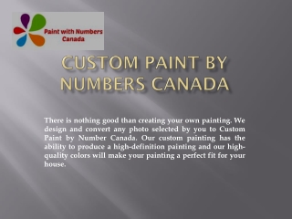 CUSTOM PAINT BY NUMBERS CANADA