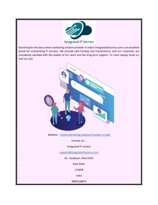 Online Marketing Solution Provider in India  Integrateditservice.com