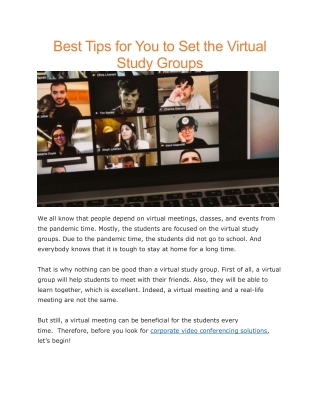 Corporate video conferencing solutions