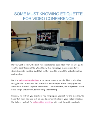 Online video meeting
