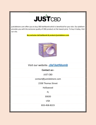 Buy exclusive cbd bath bomb & products|justcbdstore.com