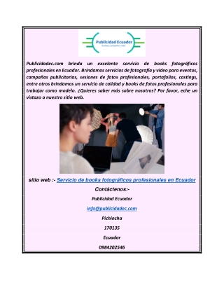 Professional Photographic Book Service In Ecuador  publicidadec.com